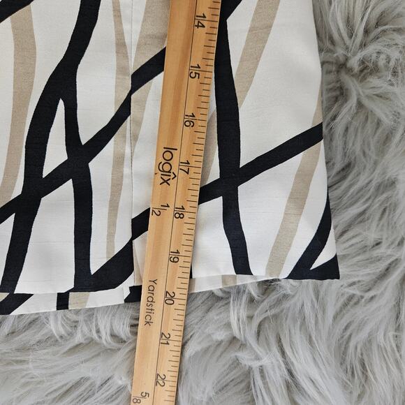 Kasper Petite 6P 2-Piece Blazer Jacket Sleeveless Top Set Beige Black Abstract - Picture 14 of 16